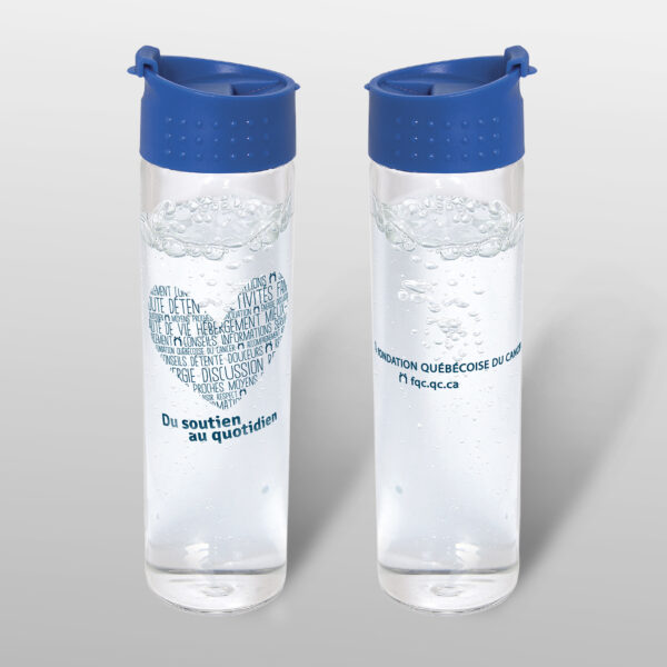 Bouteille d'eau promotionnelle pour la Fondation québécoise du cancer du sein